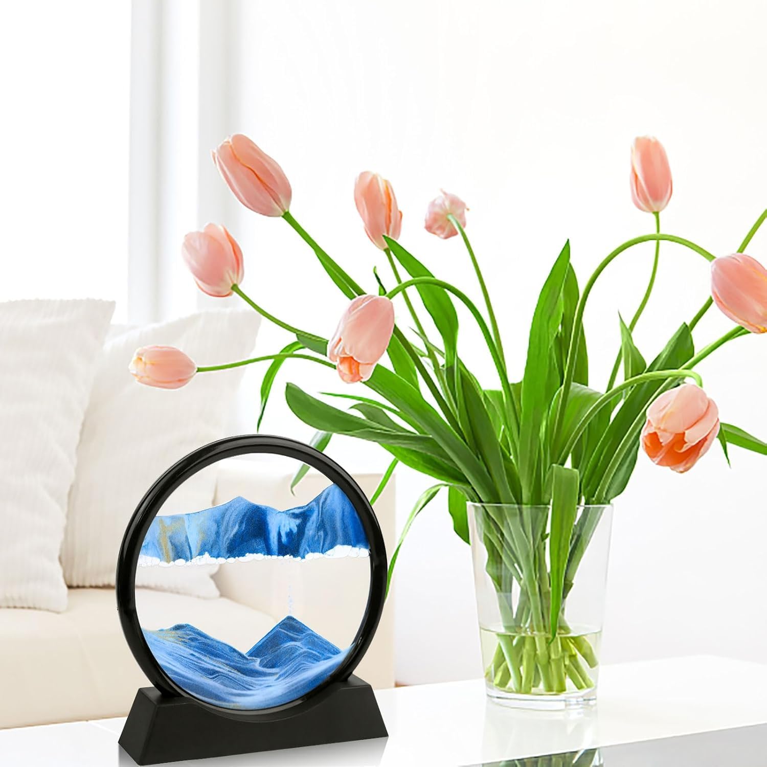 3D Moving Sand Art Round Glass Liquid Picture (10 inch mix color only) - Image 9