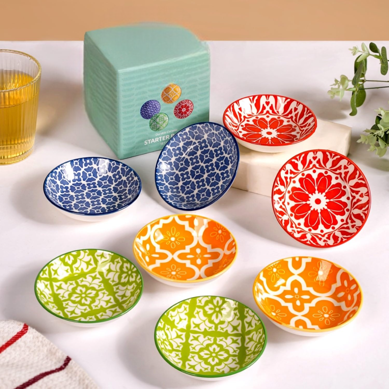 Mix design Set of 8 Small Ceramic Plates (70ml) - Image 3
