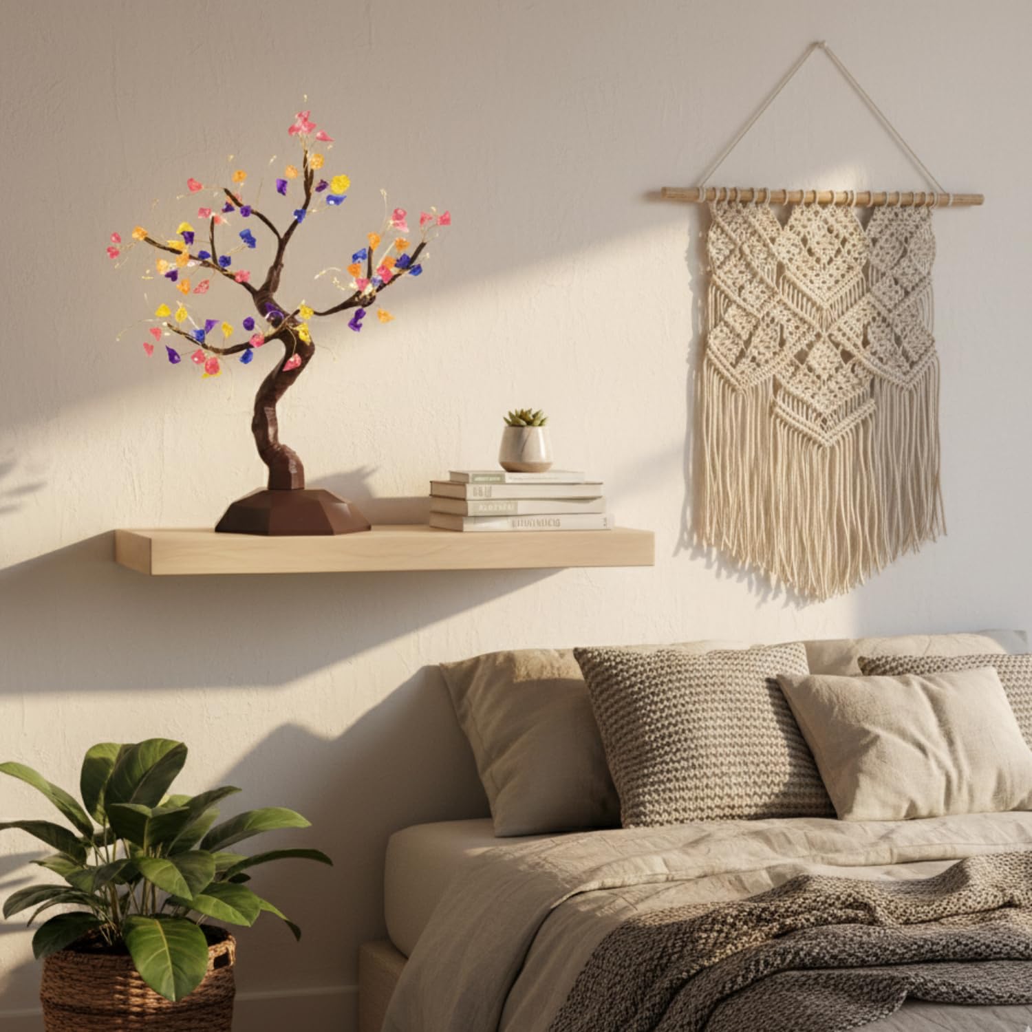 Stone Palm Tree LED Table Lamp Decorative Bonsai Light with Adjustable Branches - Image 4