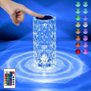 Color Changing Rose Crystal Diamond Table Lamp With Remote