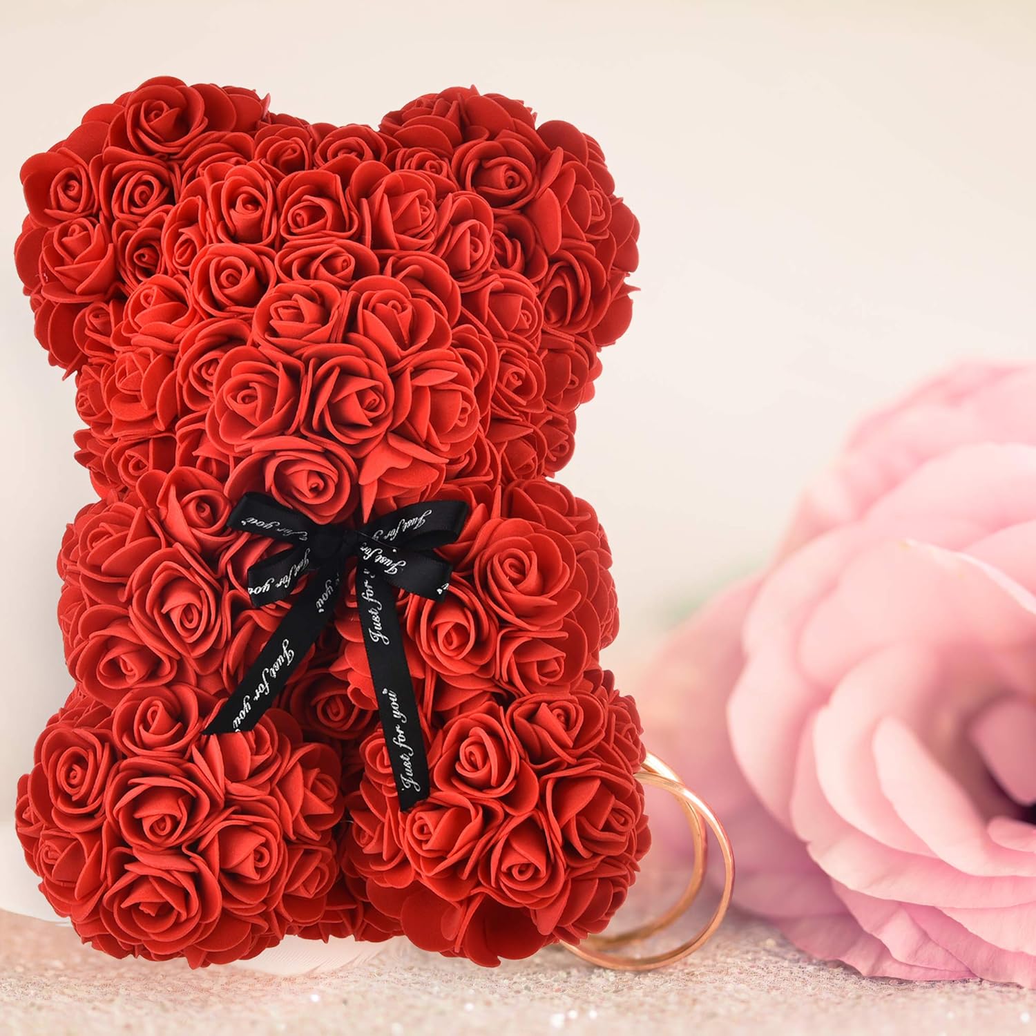 Red Rose Teddy Bear with DIY String Light - Image 5
