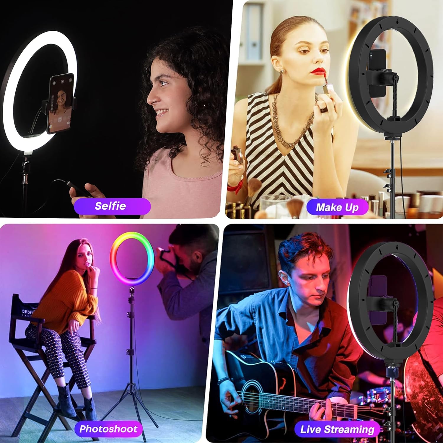 10" inch RGB Ring Light with "7" Feet Tripod Stand for Phone - Image 11