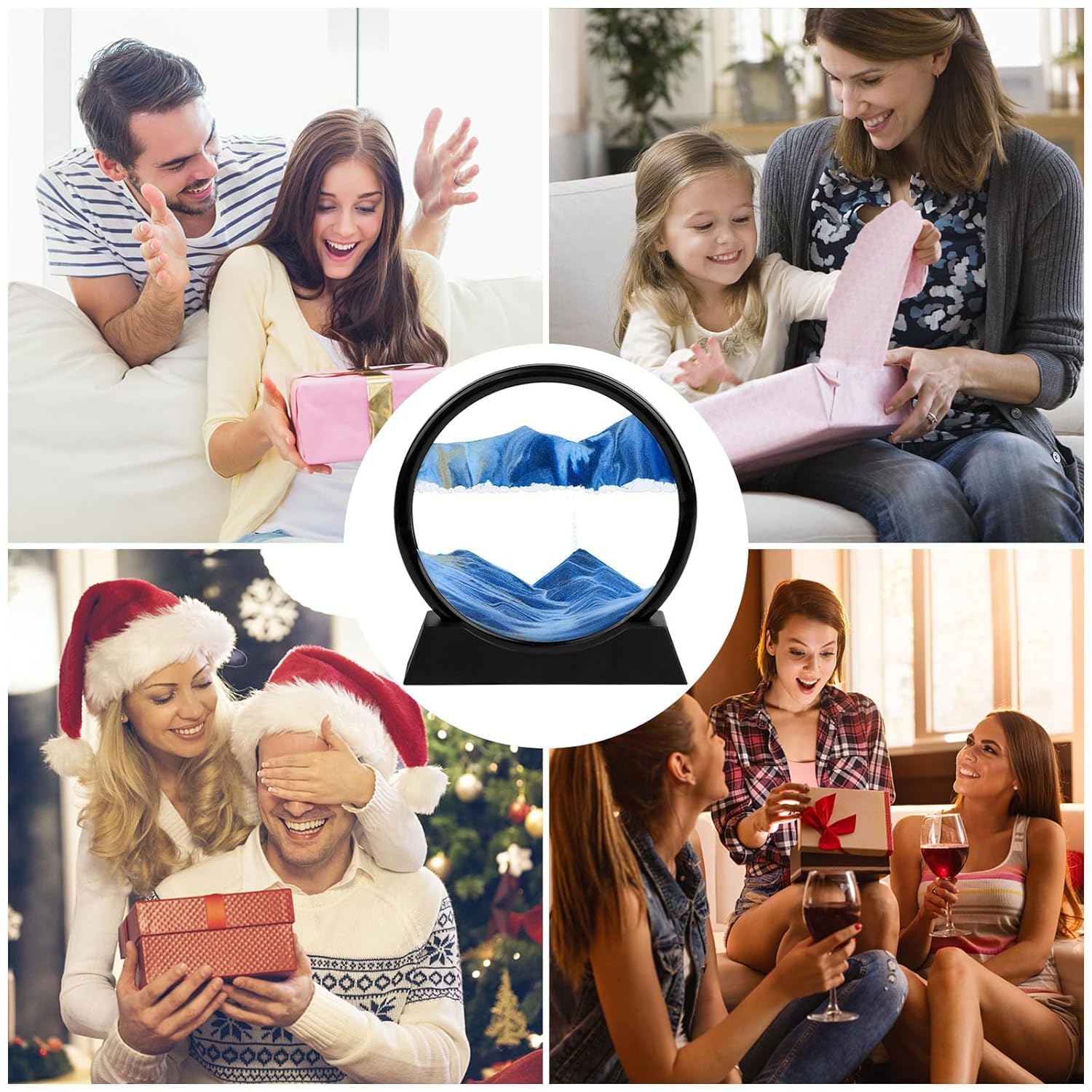 3D Moving Sand Art Round Glass Liquid Picture (10 inch mix color only) - Image 7