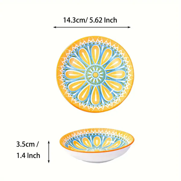 Vibrant Sunshine Bloom Ceramic Bowls – Set of 4 (220ml each) - Image 6