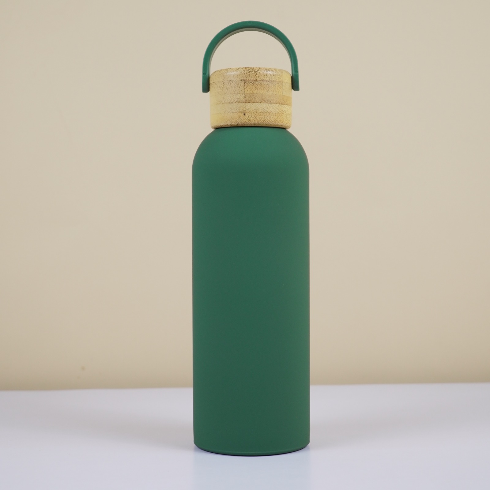 500 ML Insulated Water Bottle with Natural Wooden Lid(Black, Green only) - Image 2