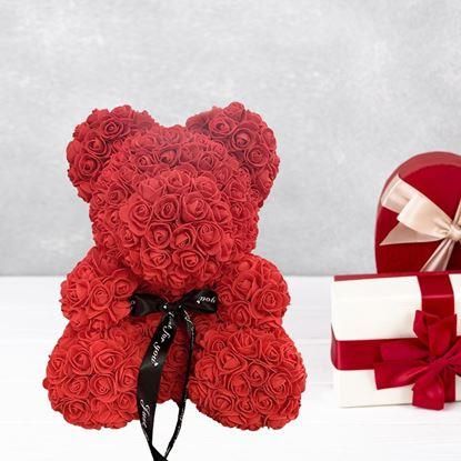 Red Rose Teddy Bear with DIY String Light - Image 8