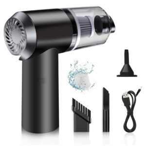 2 in 1 Portable Mini Car Vacuum Cleaner with Blower Rechargeable Wireless Handheld Vaccine Cleaner Vaccum for Home and Car, Cordless Small Air Blower for Cleaning Dust, Wet and Dry Use