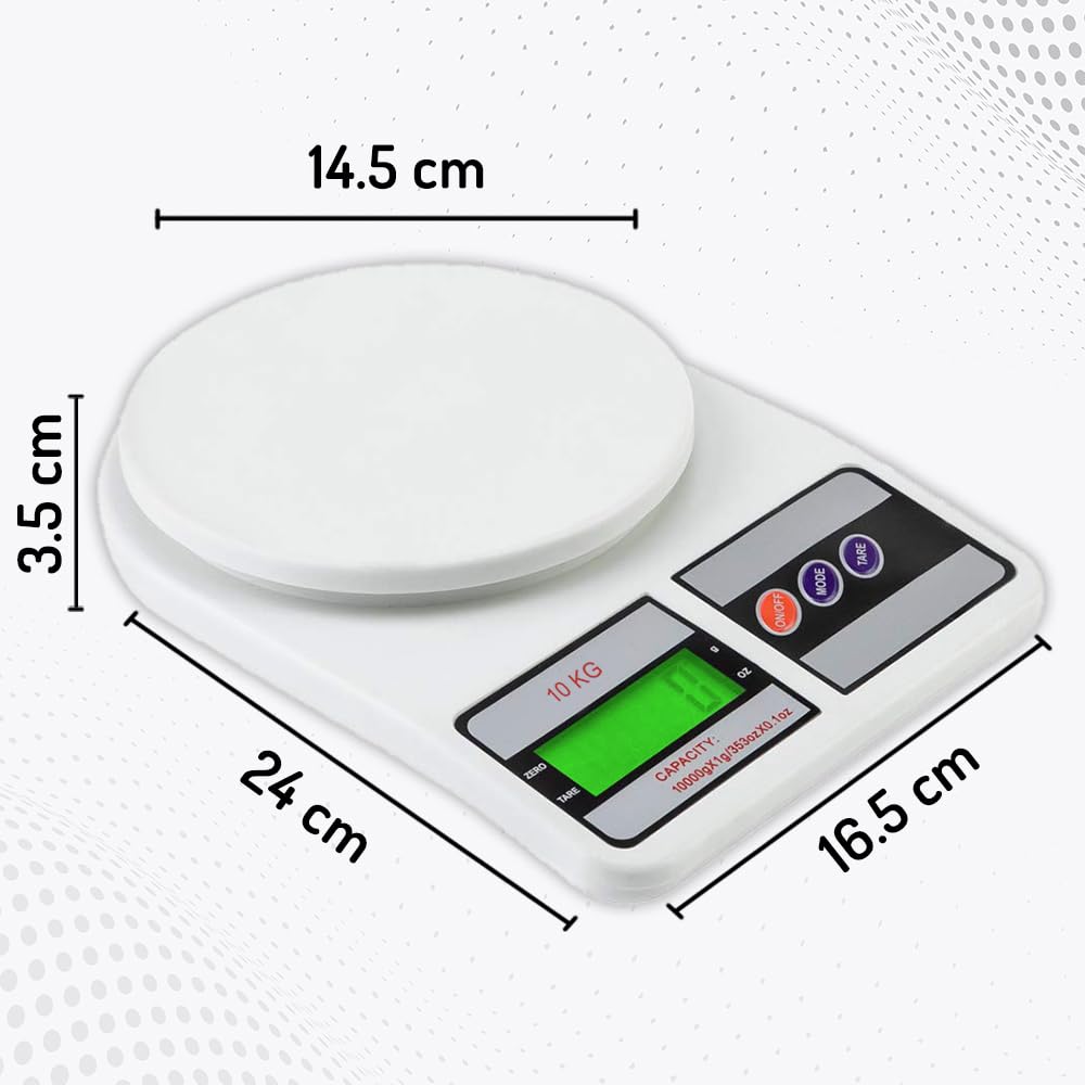 LCD Display Digital Kitchen Weight Scale White - Image 4