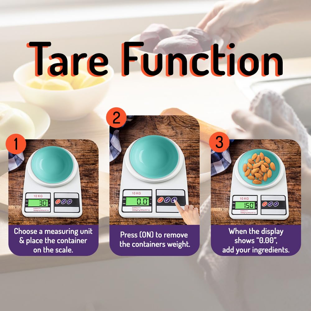 LCD Display Digital Kitchen Weight Scale White - Image 6