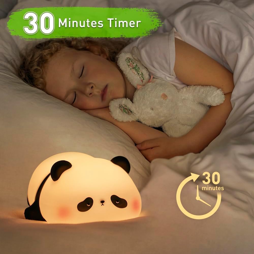 Kids Sleeping Panda Touch Silicone Night Lamp – Rechargeable LED Bedside Lamp for Children's Bedroom, Romantic Decor, Valentine Day Gift, Love Gift for Her, Couple Gift - Image 8