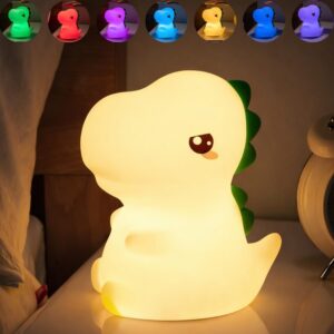 Rechargeable Silicone Mini Dinosaur Cute lamp for kids | Cute LED Kids Night Lamp for Bedroom & Nursery | Soft Warm Glow, Touch Control | USB Rechargeable Table Night Light and Kids Return Gifts options
