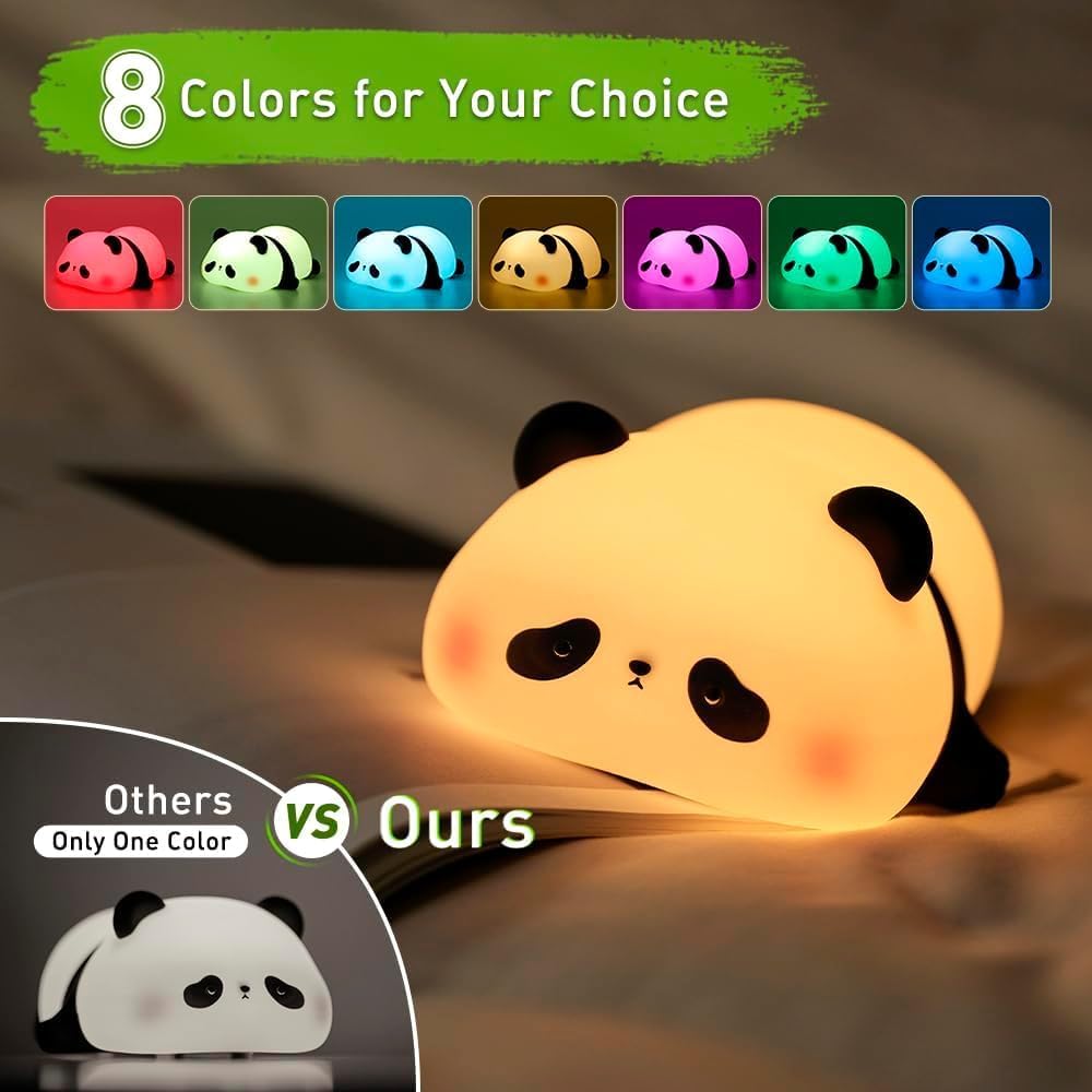 Kids Sleeping Panda Touch Silicone Night Lamp – Rechargeable LED Bedside Lamp for Children's Bedroom, Romantic Decor, Valentine Day Gift, Love Gift for Her, Couple Gift - Image 9