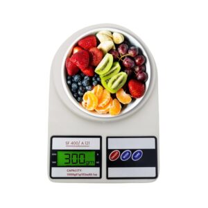 LCD Display Digital Kitchen Weight Scale White