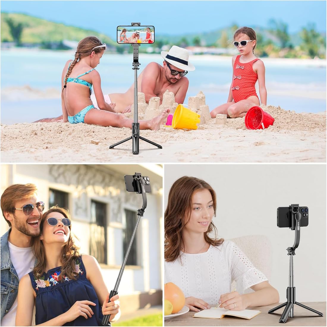 R1-L 3-in-1 Bluetooth Selfie Stick with Tripod Stand & Wireless Remote, 360° Rotation Extendable Mobile Holder for Vlogging, Reels & Photography (Black) - Image 7