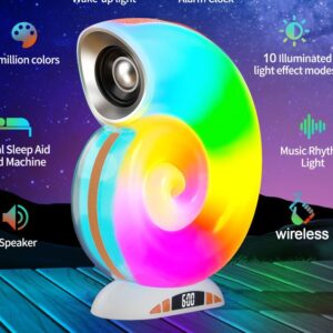 Conch Music RGB Light Lamp with Bluetooth Speaker, RGB Symphony Atmosphere Light,  Touch Control Bedside