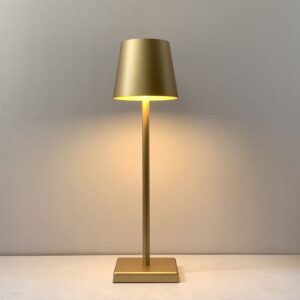 Table Lamp | 2000 mAh Battery | Lamps for Home Decoration, Lamp for Bedroom, Table Lamp for Bedroom, LED Rechargeable Lamp, Stepless Dimming, 3 Colour Touch Control - Metal (Gold)